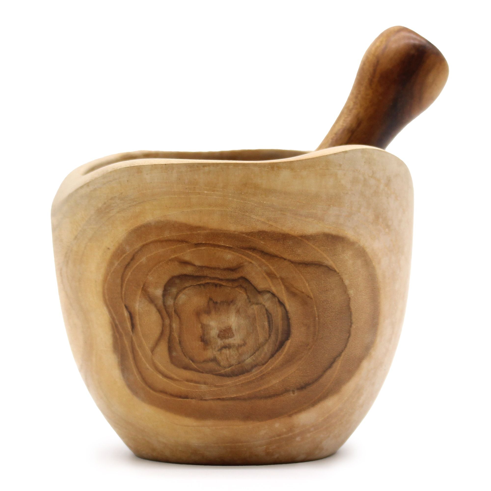 Ergo Teak Pestle and Mortar Large for Daily Cooking Needs