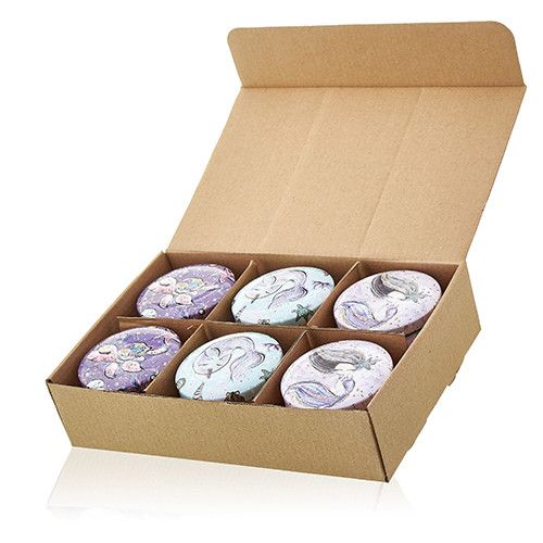 Art Tin Candle with Sea Life Design in Raspberry Scented Wax
