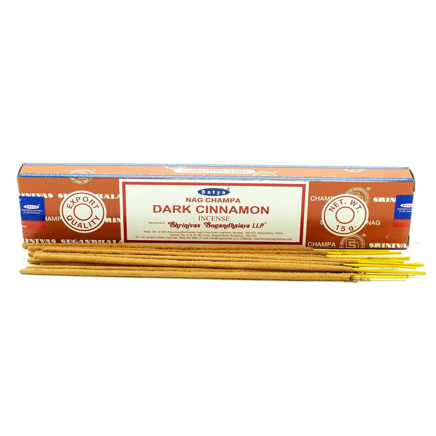 Satya Incense Sticks 15g Dark Cinnamon for Invigorating Aroma