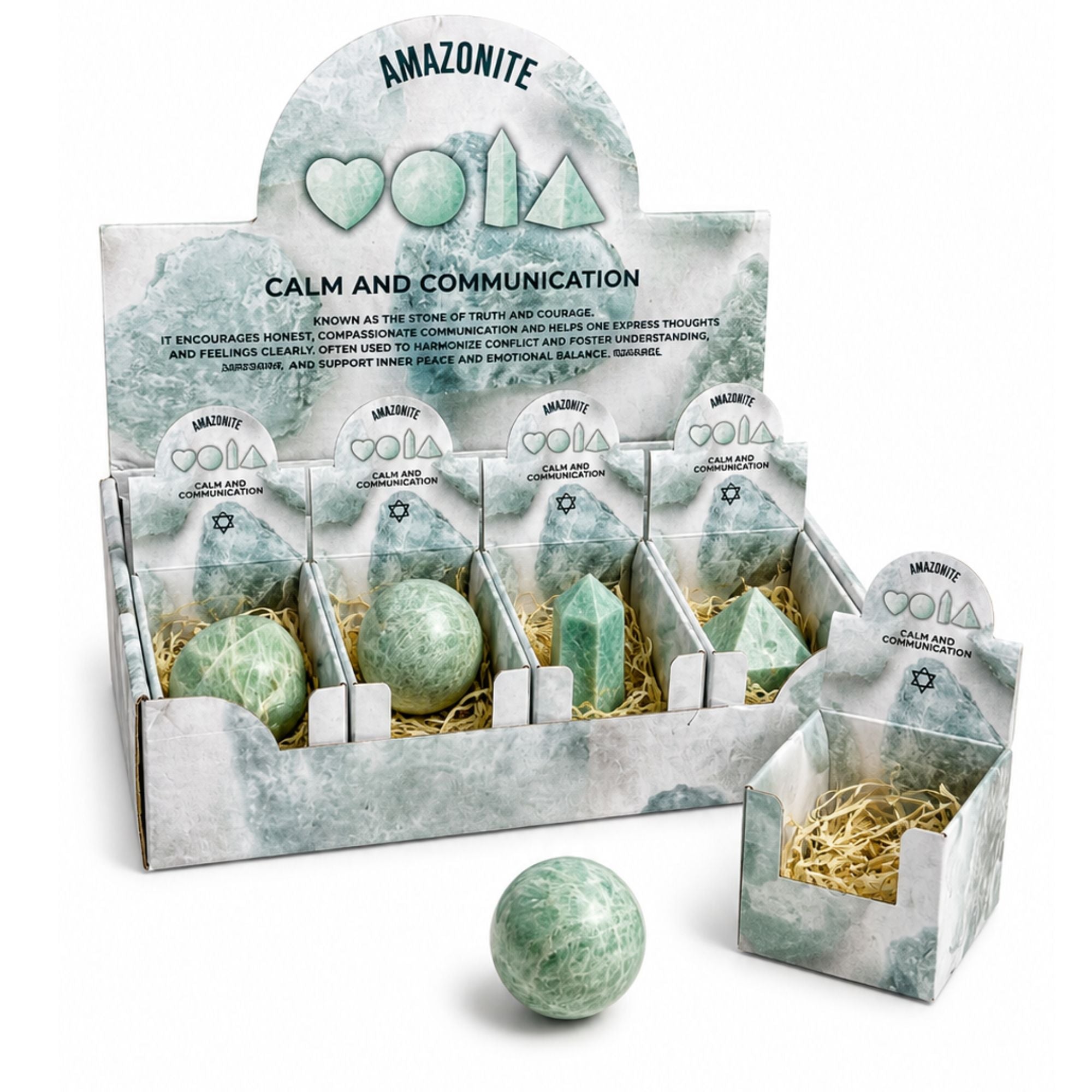 Four Gemstone Shapes Set of Amazonite for Home Decor Accents