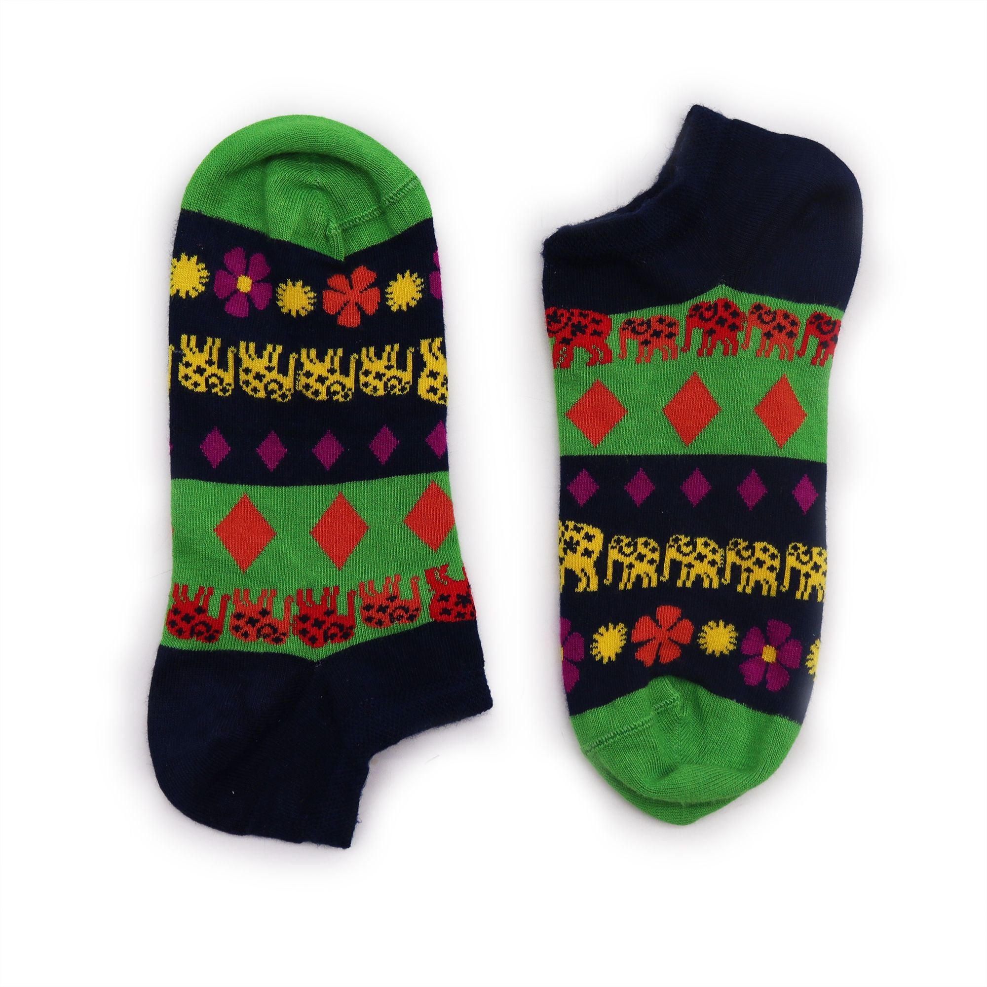 S/M Hop Hare Bamboo Socks Low Lucky Elephant Design for Comfort