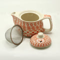 Small Amber Herbal Teapot with Metal Strainer for Tea Lovers