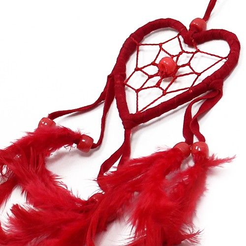 Bali Dreamcatchers Small Heart Black White Red for Sweet Dreams