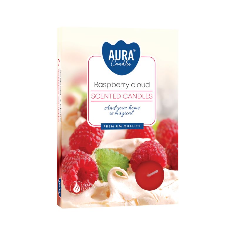 Set of 6 Raspberry Cloud Scented Tealights for Home Decor