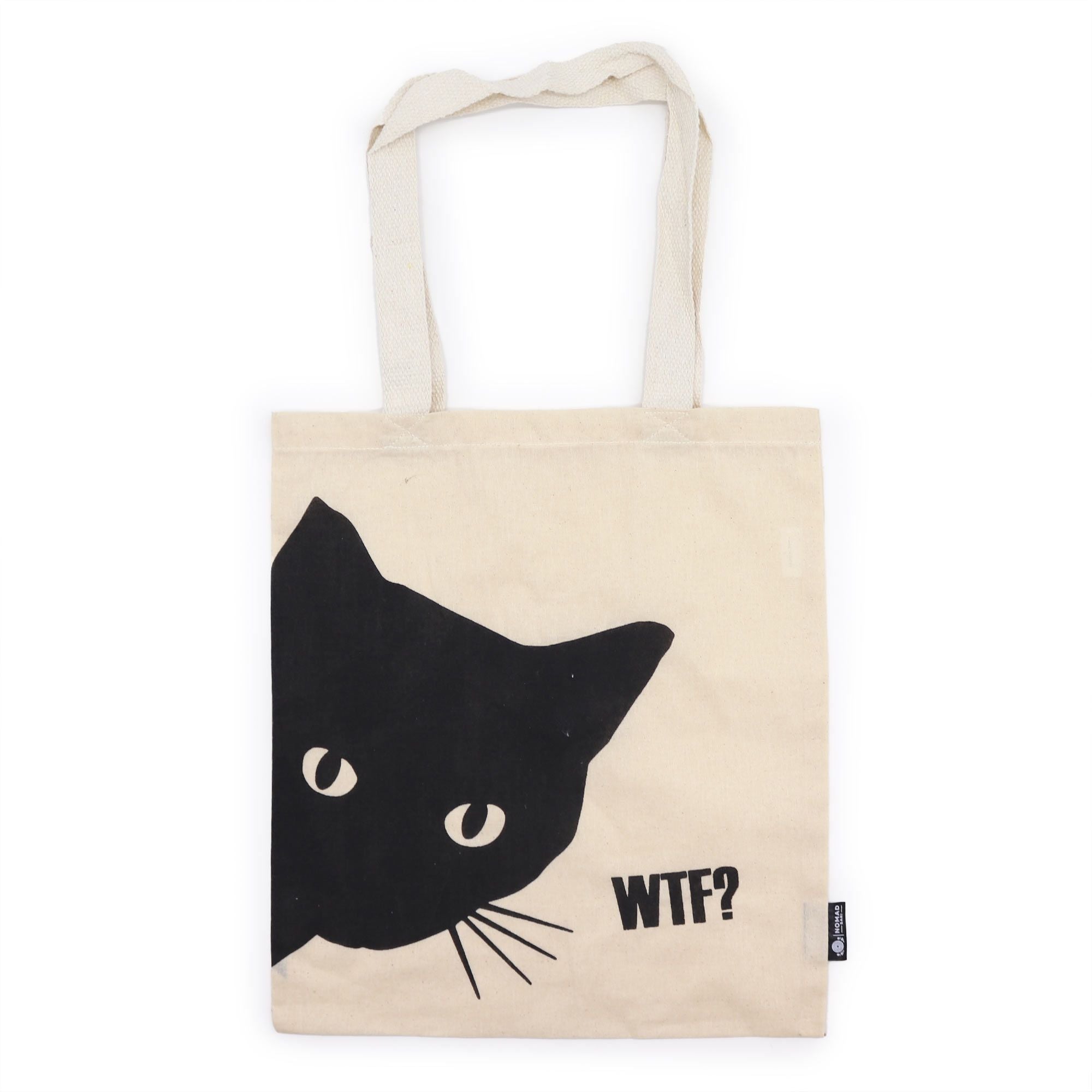 Iconic Basic Tote Bag with Playful Black Cat Design for Daily Use