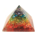 Large Orgonite Pyramid 70mm with Chakra Gemchips for Your Space
