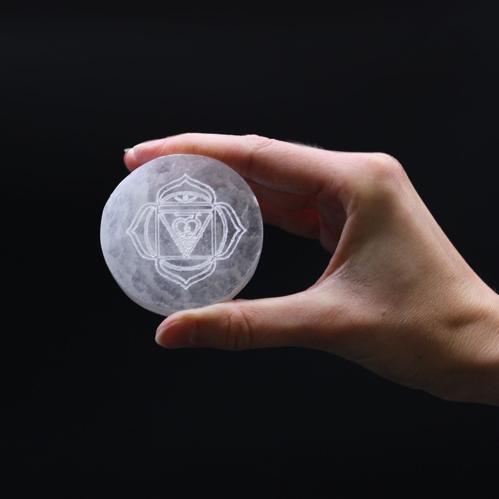Chakra Set of 7 Selenite Charging Plates for Home Decor Use