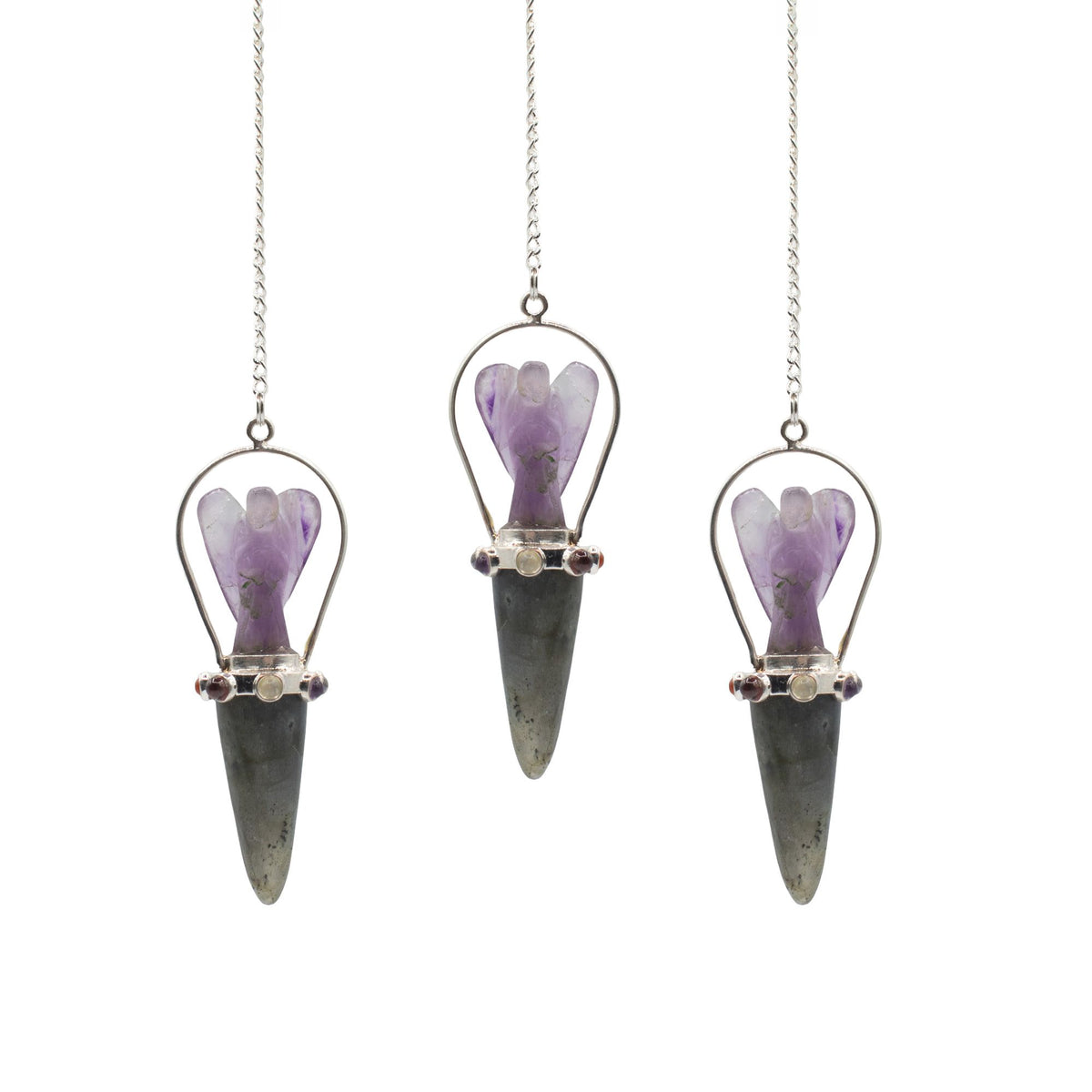 Veilwalker - Two Piece Angel Pendulum - Chakra Band - Labradorite & Amethyst