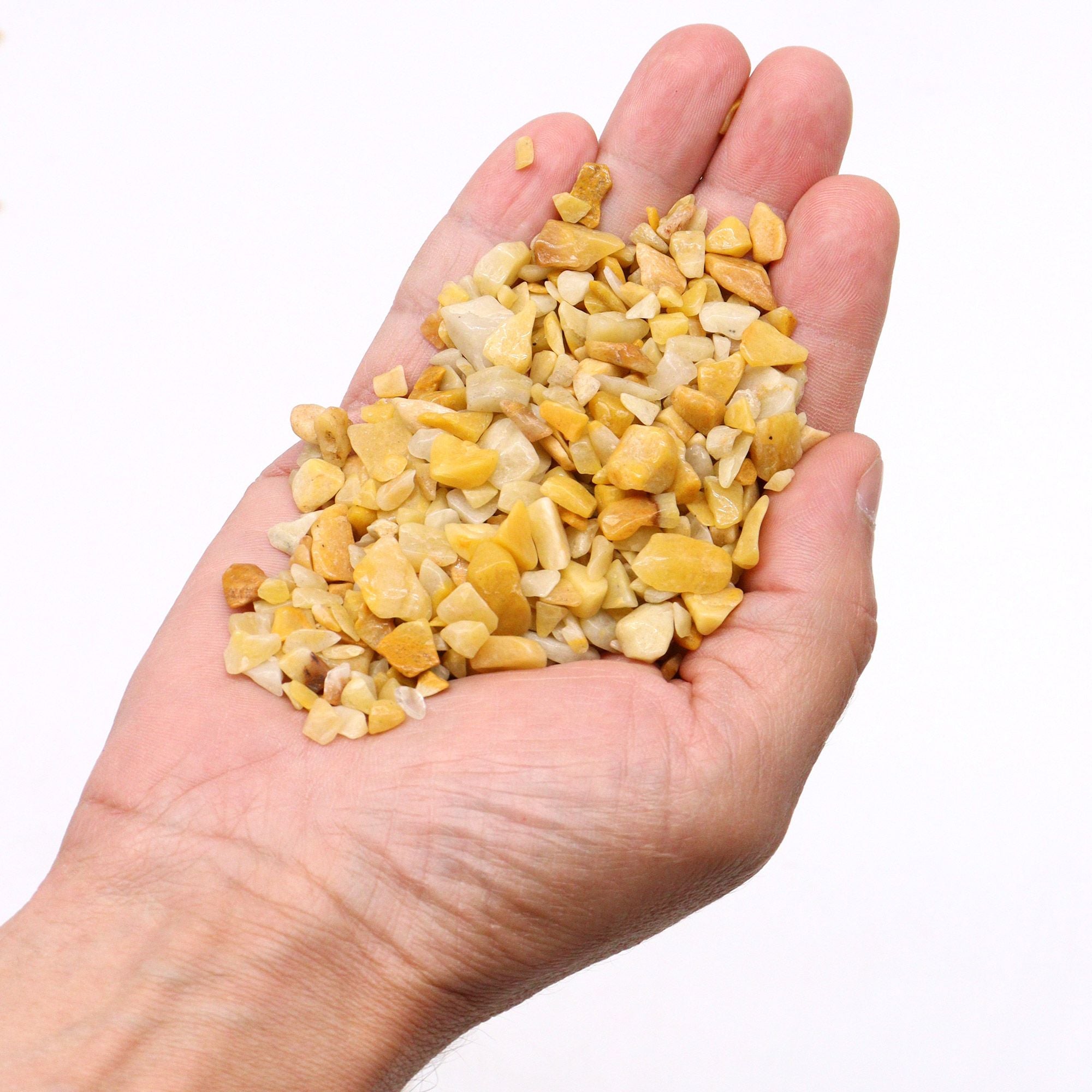 Golden Quartz Chips Gemstone Chips Bulk Bag 1KG for Crafts