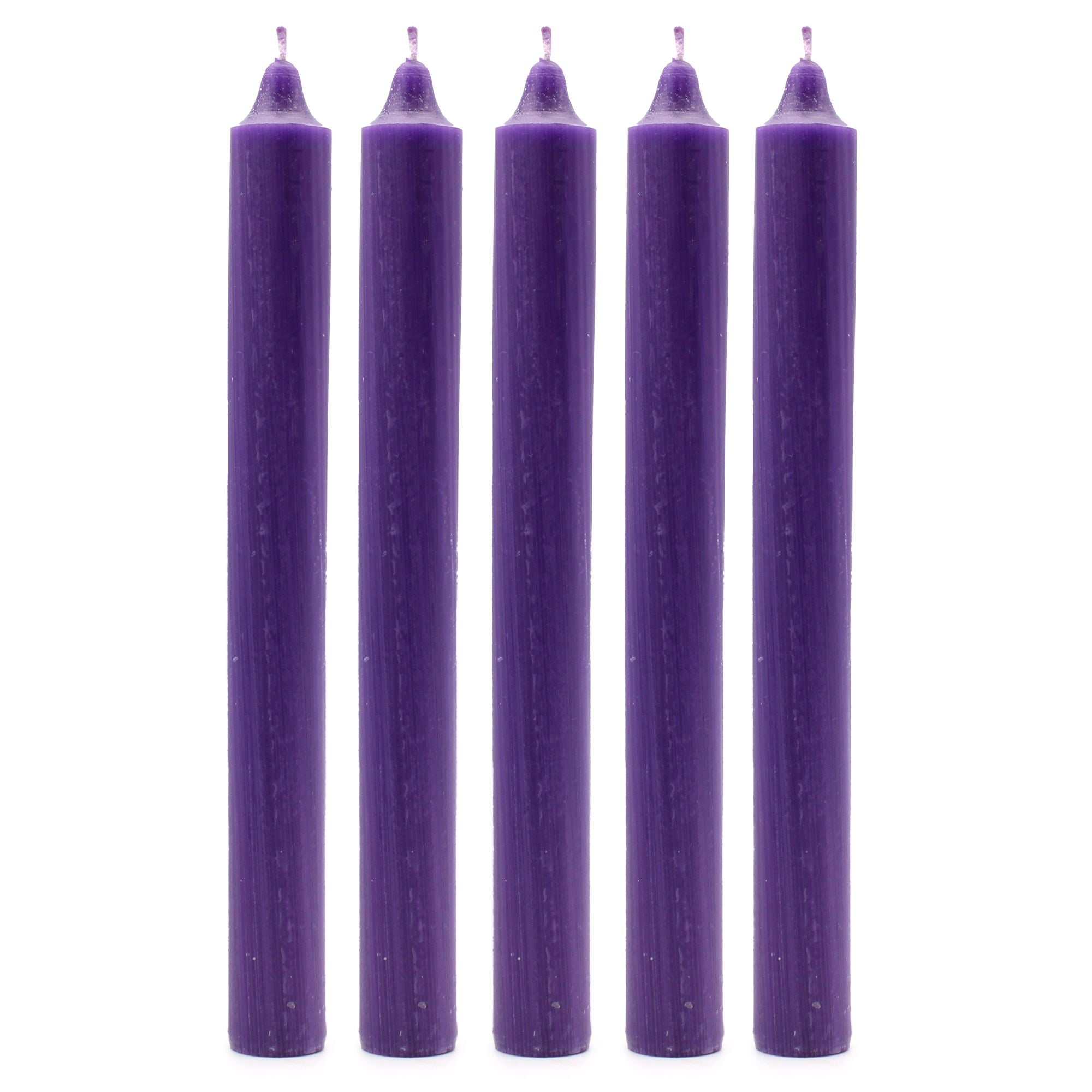 Solid Colour Dinner Candle Set of 21 in Rustic Purple Hue