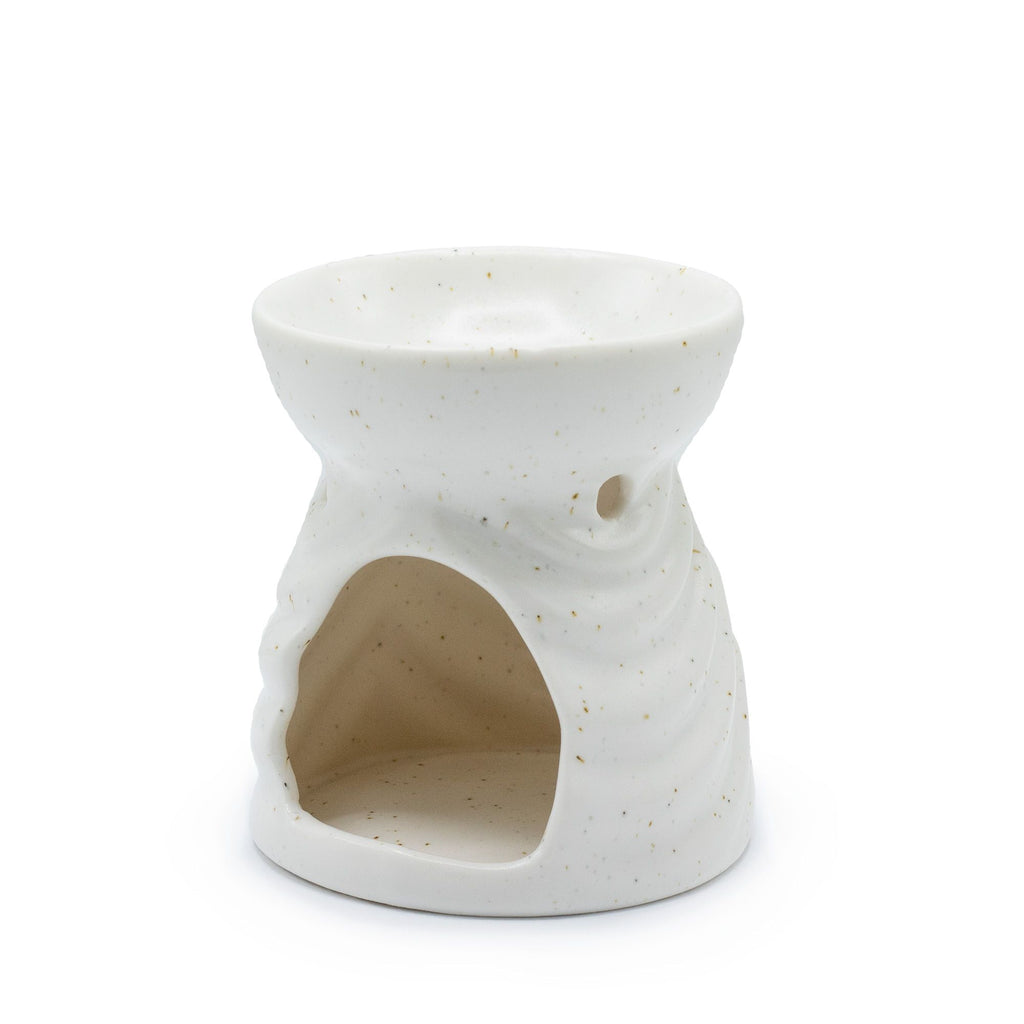 Geometric Ivory Oil Burner for Stylish Home Fragrance Experience