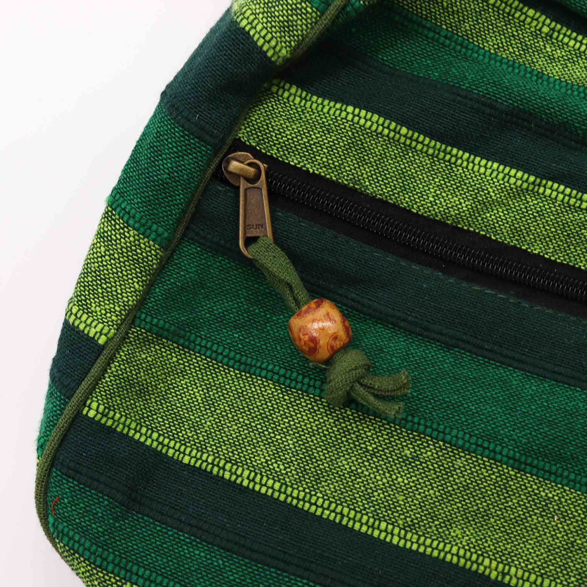 Lrg Nepal Sling Bag in Forest Green with Adjustable Strap Design
