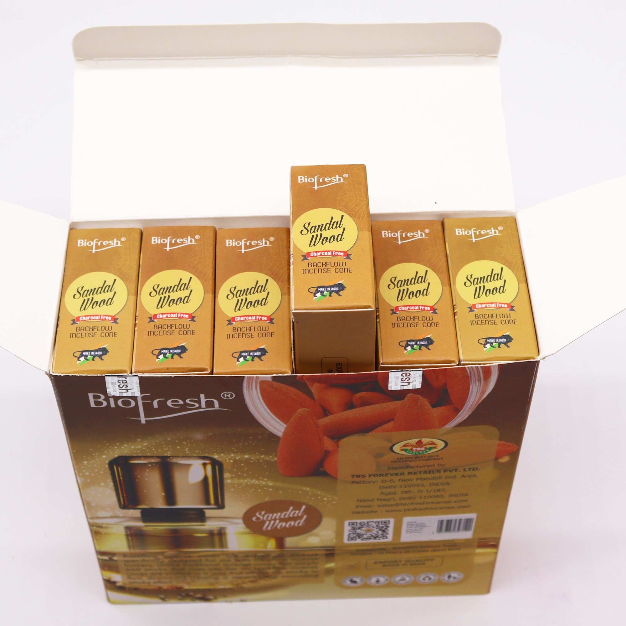Biofresh Backflow Incense Cones Sandalwood for Calming Spaces