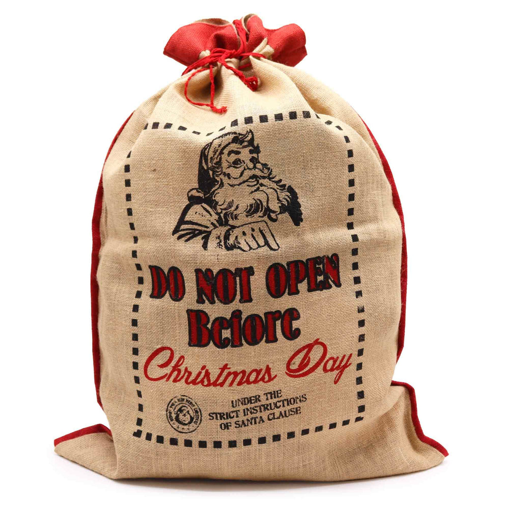 Do Not Open Before Christmas Day Jute Sack for Festive Gifts