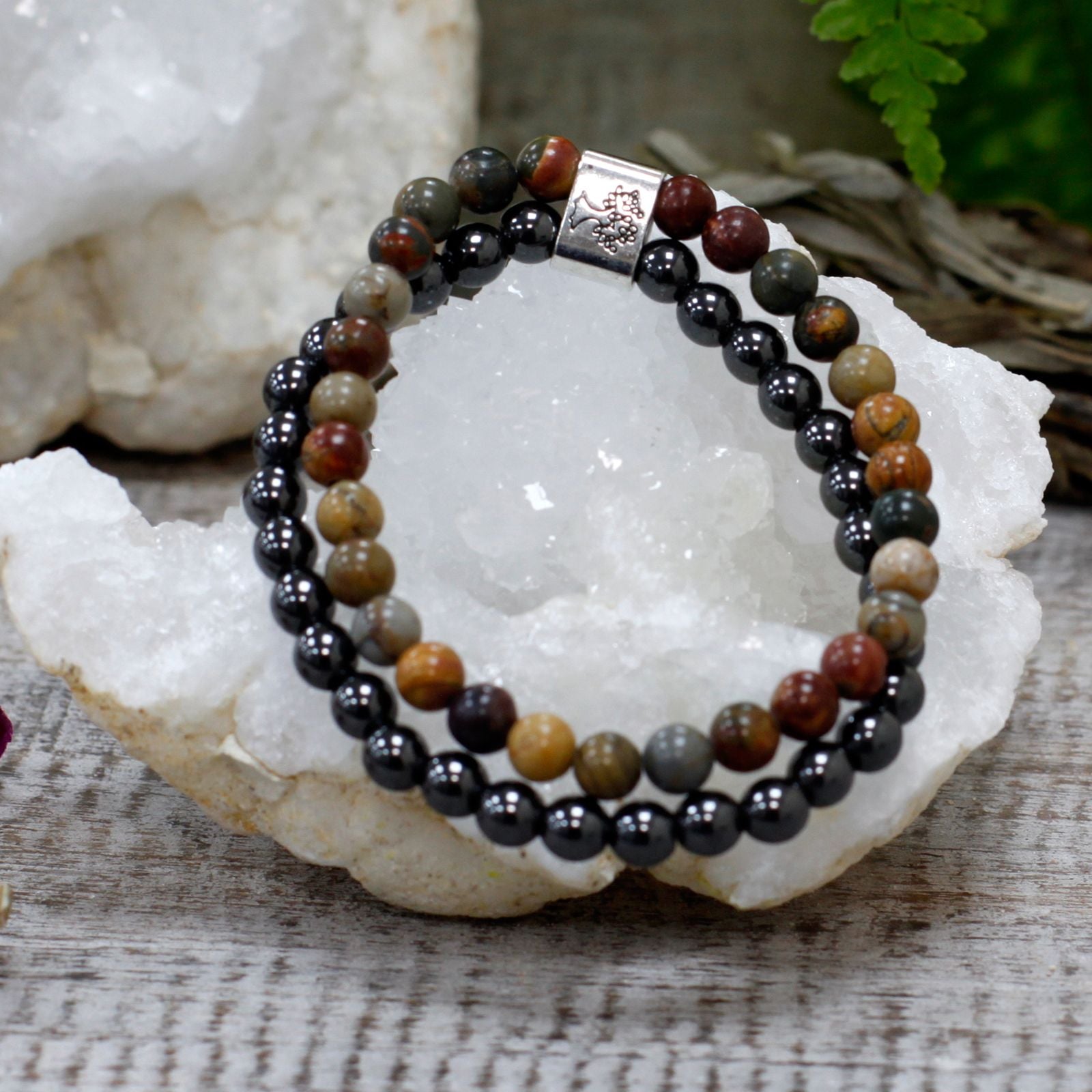 Magnetic Gemstone Bracelet Picasso Jasper for Versatile Style