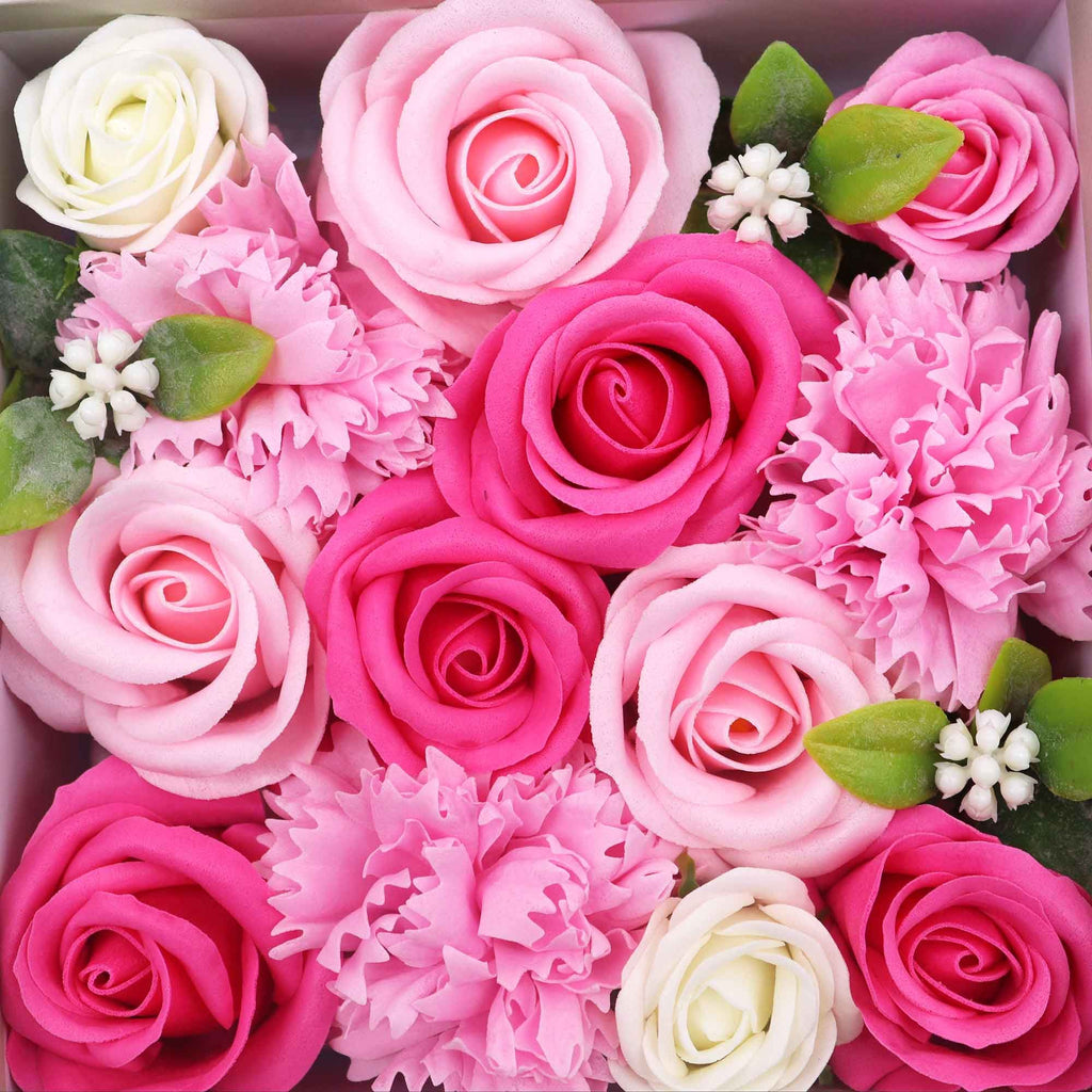 Square Box Baby Blessings Pinks Soap Flower Gift for Newborns
