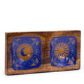 Hop Hare Enameled Double Trinket Tray with Sun and Moon Design