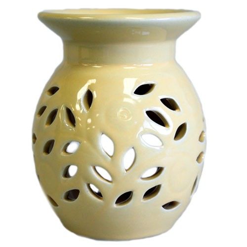 Floral Yellow Oil Burner for Aromatic Home Fragrance Use