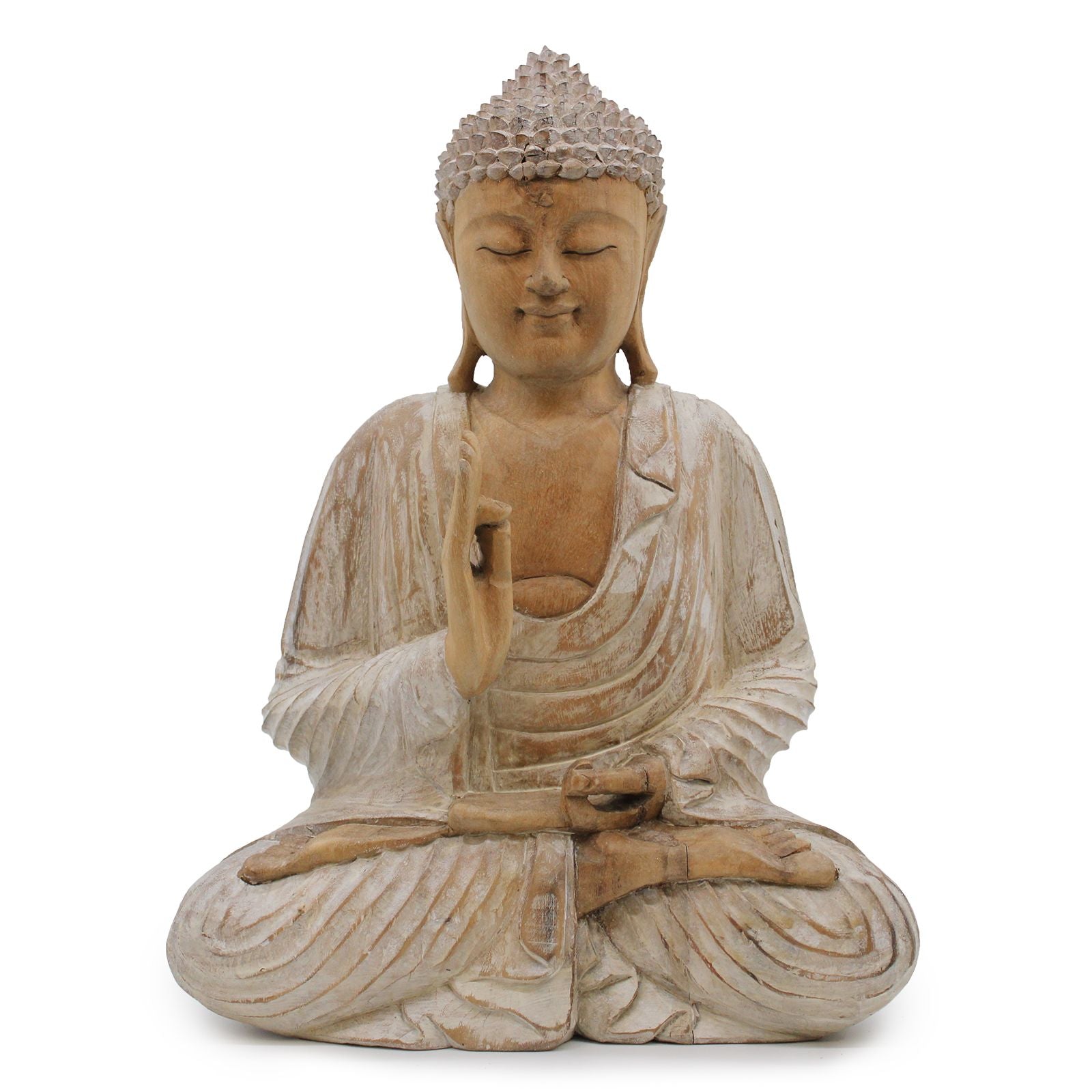 Buddha Statue Whitewash 40cm Teaching Transmission Design