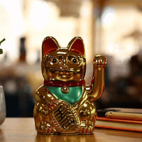 Japanese Lucky Money Cat Ornament – Shiny Gold 15cm