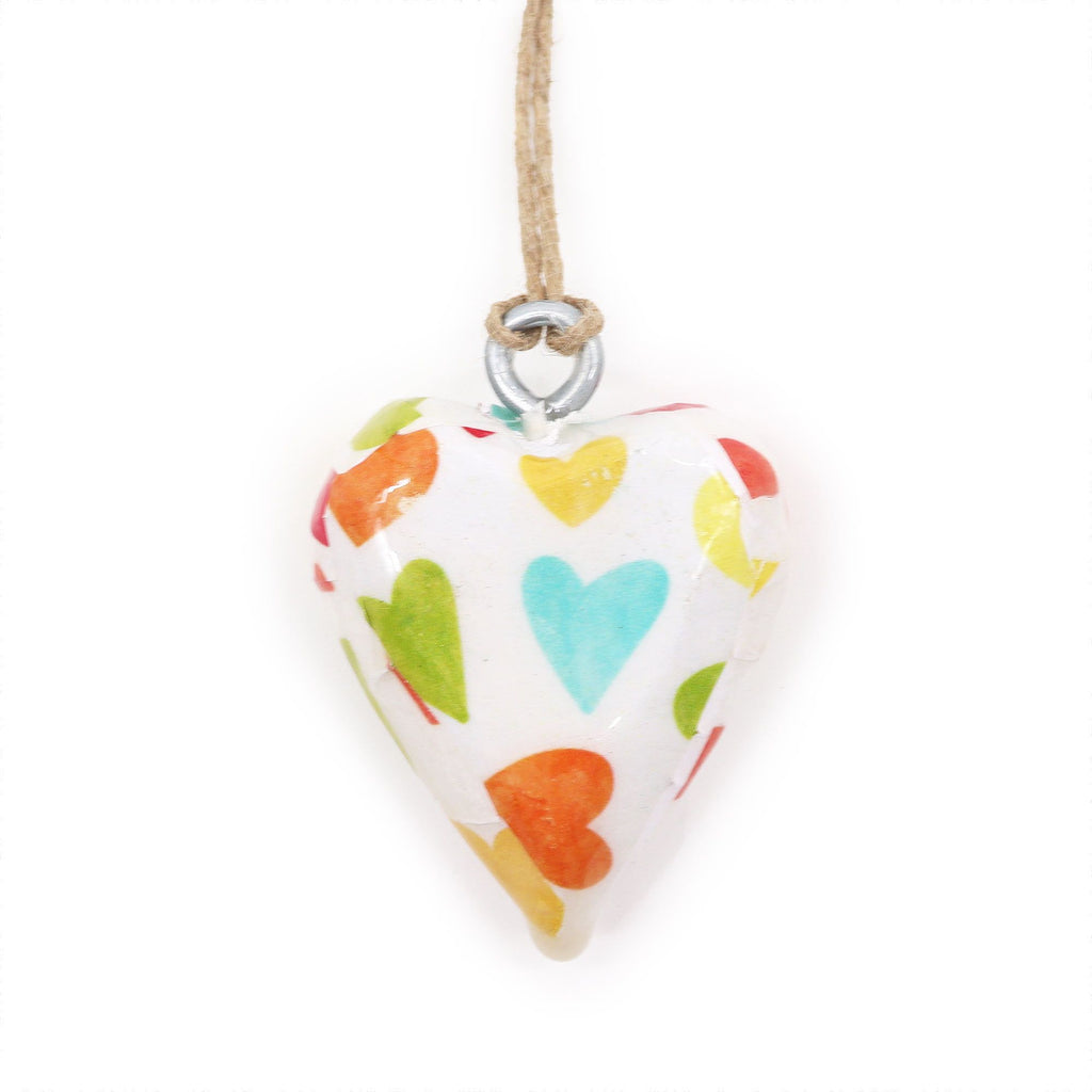 Small Decor Wood Heart with Pastel Hearts for Home Styling
