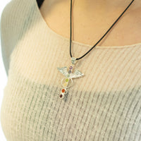 Indian Devotional Pendant - Silver Plated (45cm Cord)- Angel Chakra