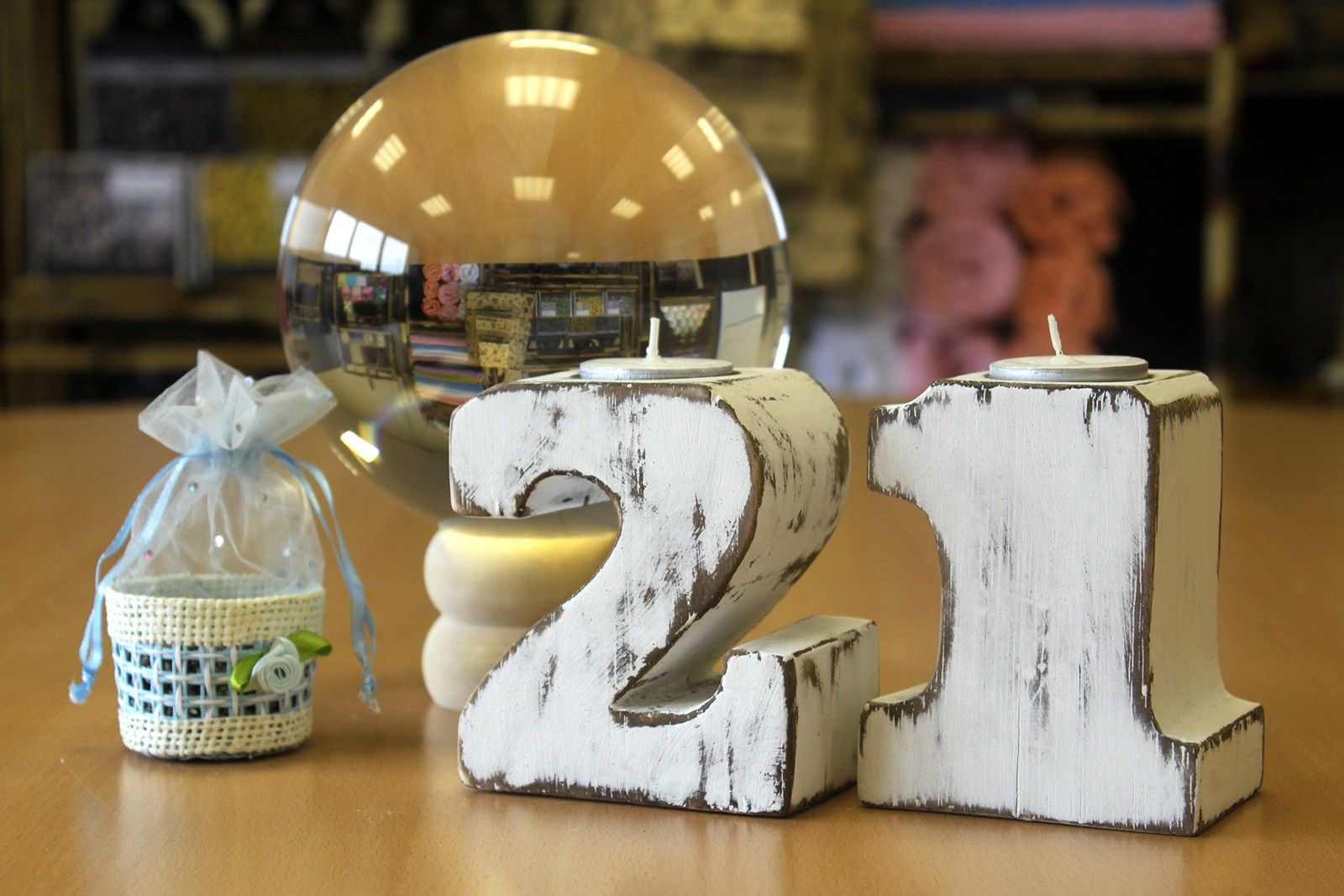 Wooden Birthday Numbers Candle Holder No.2 for Celebrations