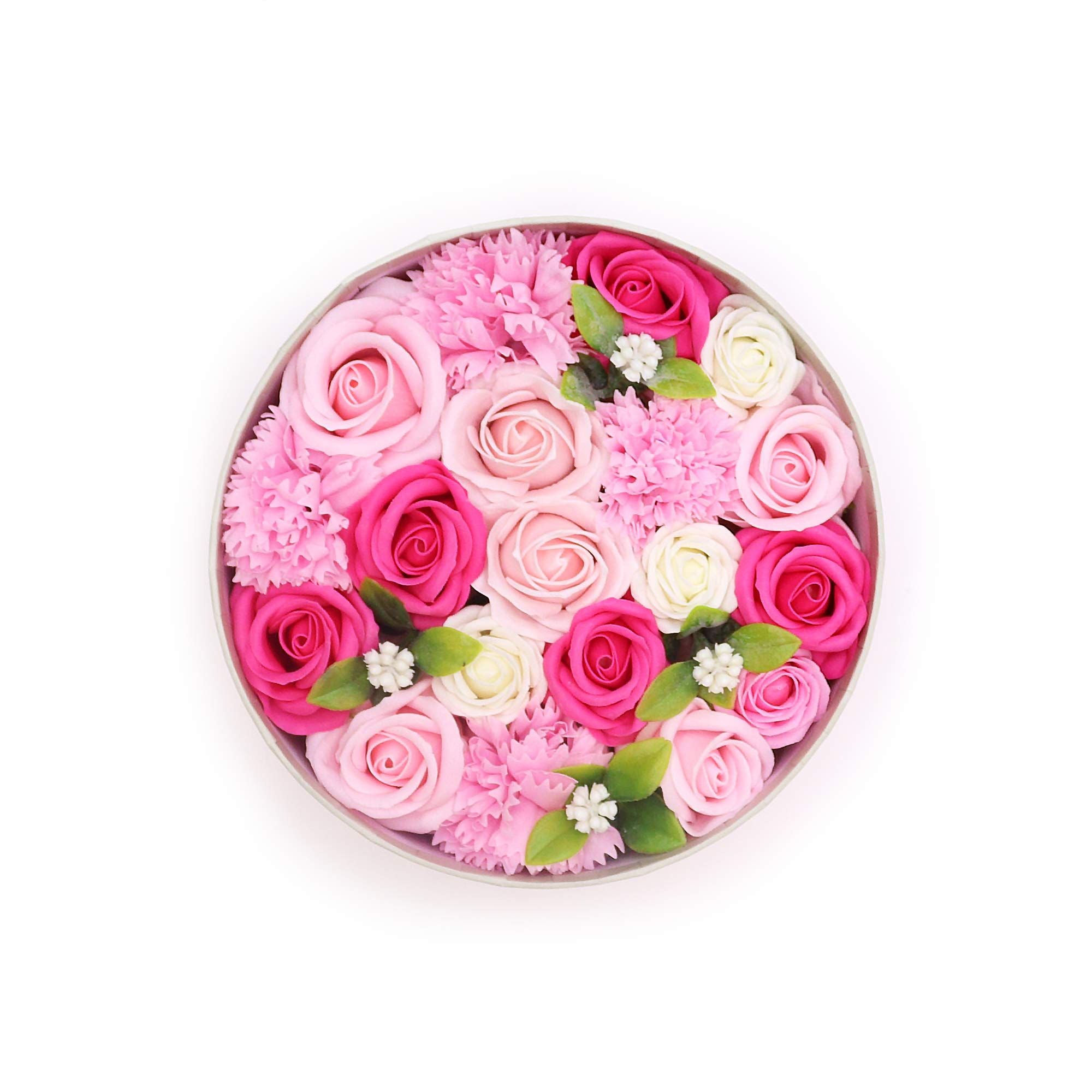 Round Box Baby Blessings Pinks Soap Flowers Gift Box for Occasions