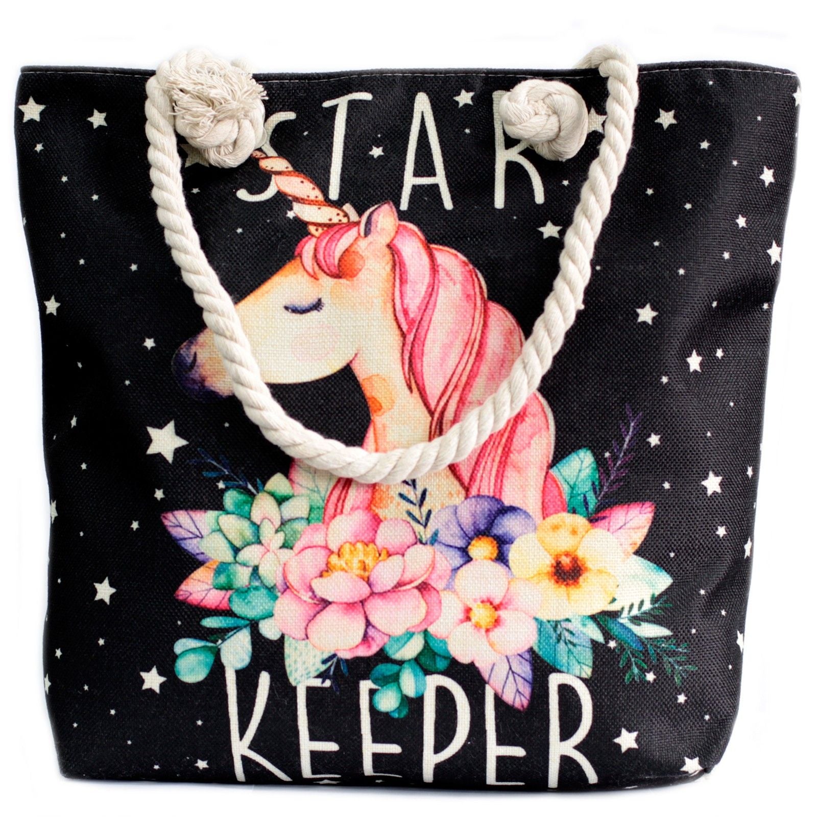 Rope Handle Bag with Star Keeper Unicorn Design for Everyday Use