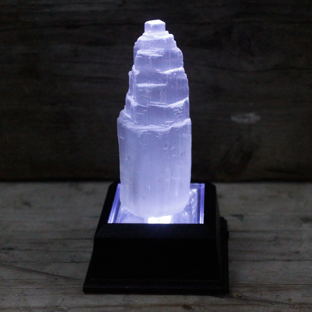 Natural Selenite Tower Unique 10 cm Crystal for Home Decor