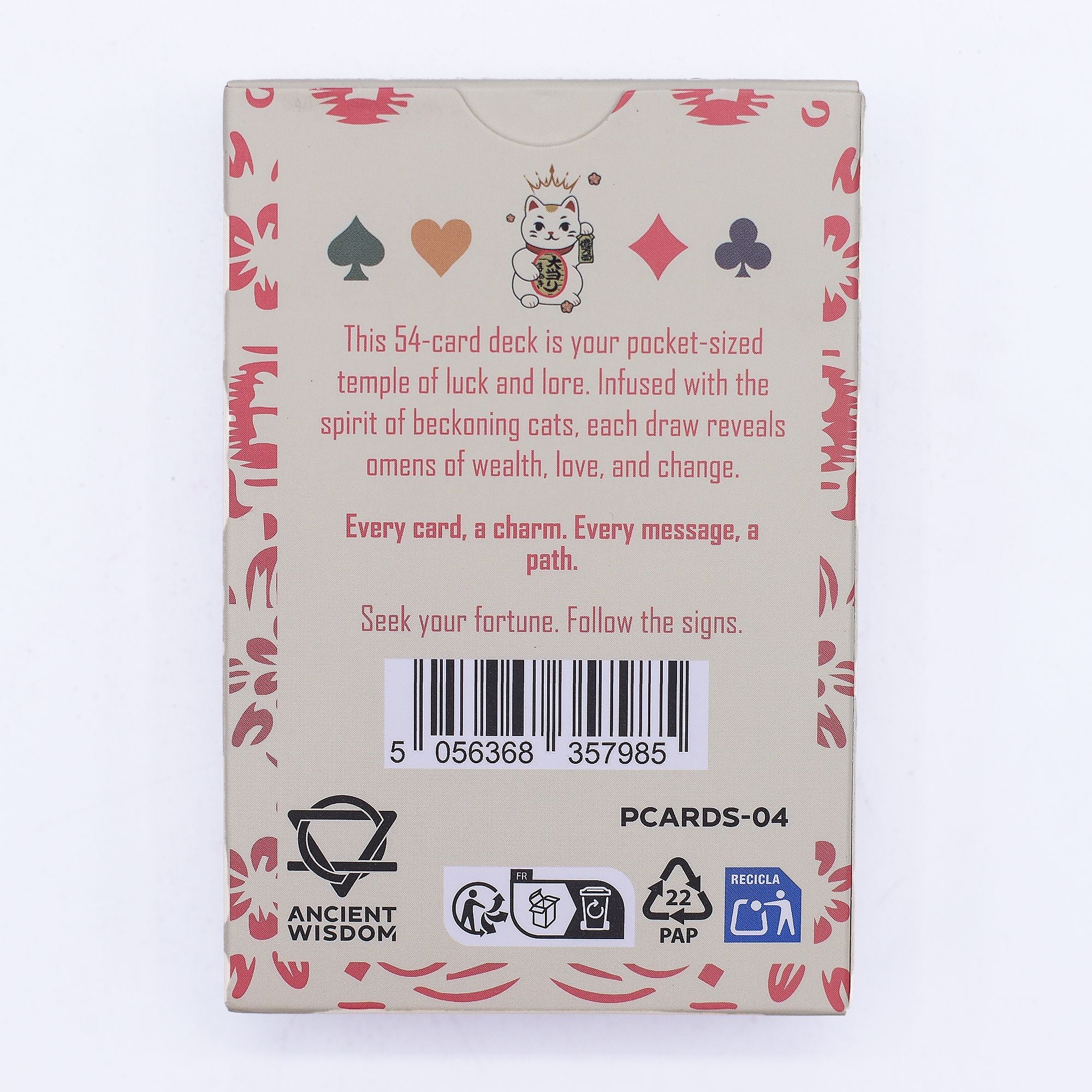 Fortune Cats Playing Cards and Oracle Cards Maneki Neko Deck