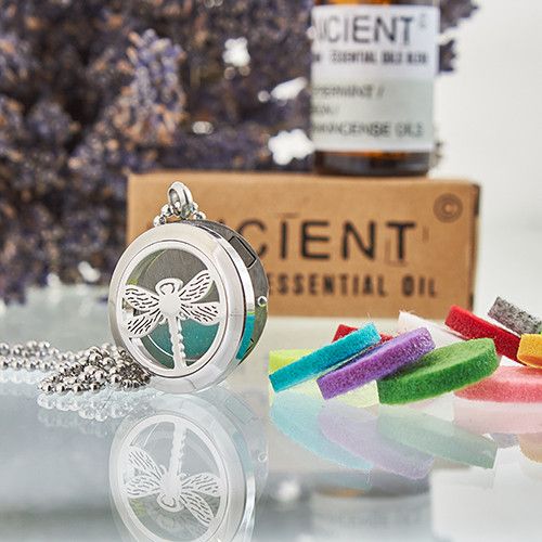 Aromatherapy Diffuser Necklace Dragonfly 25mm for Essential Oils