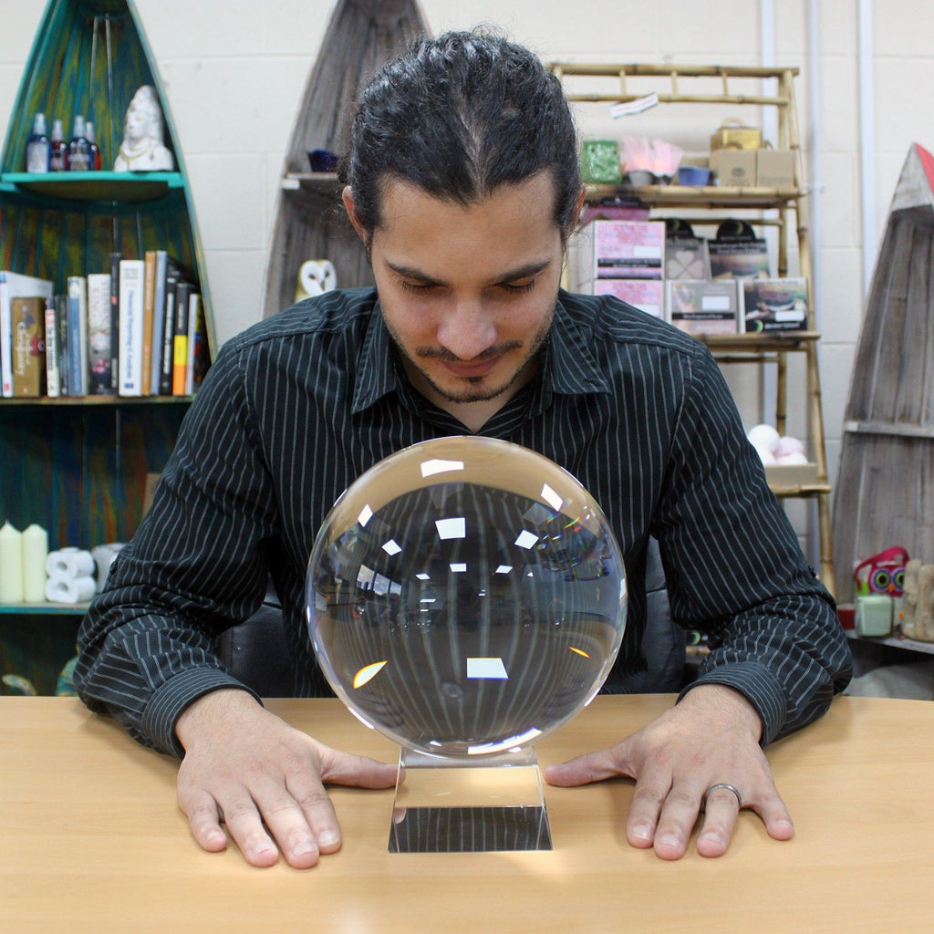 Stunning 200mm Crystal Ball on Stand for Elegant Home Display