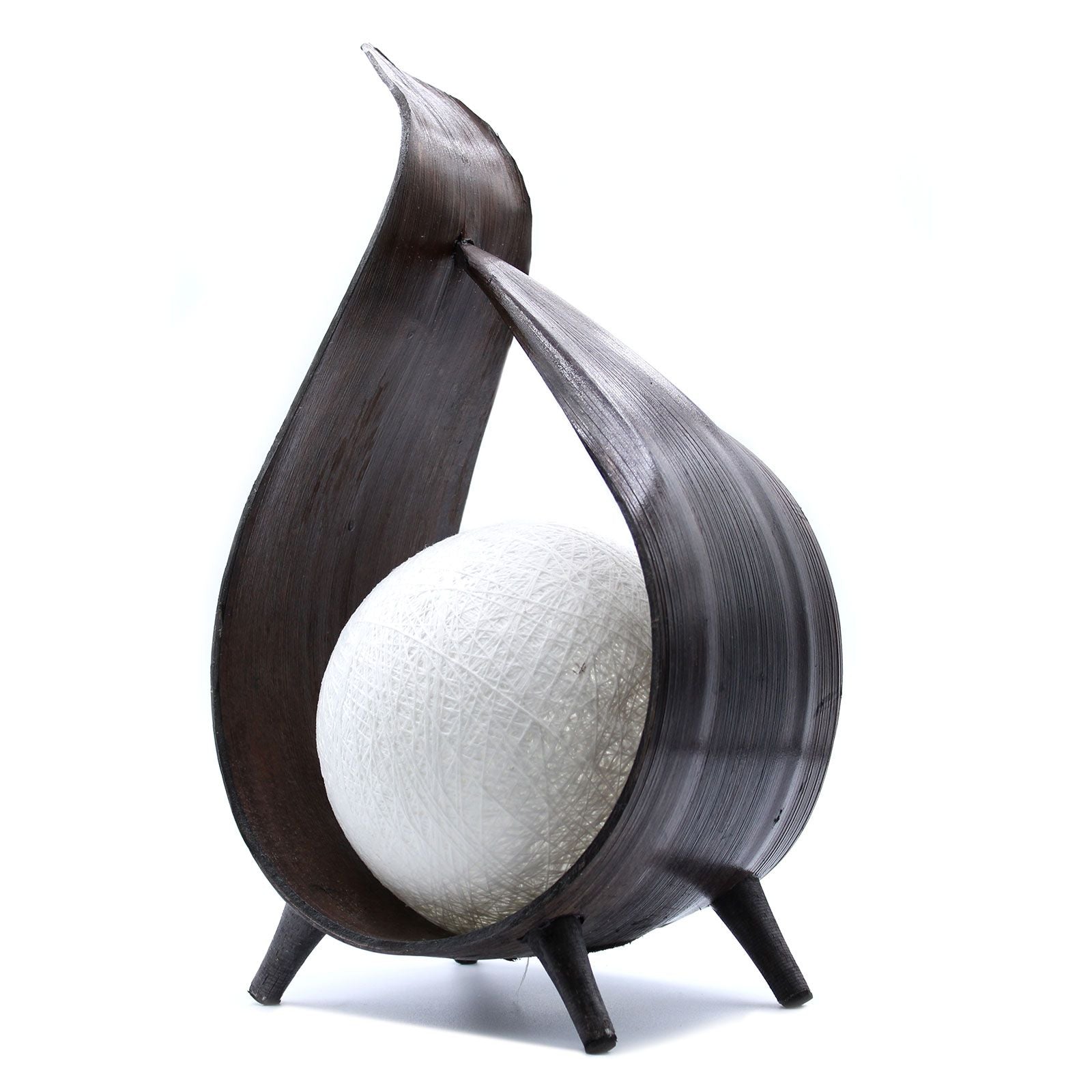 Natural Coconut Lamp with Chocolate Wrapover Twist for Unique Decor