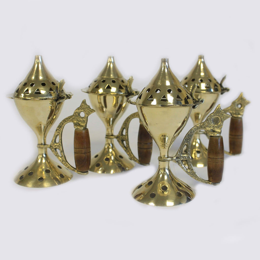 Elegant Cone Burner with Handle for Incense and Charcoal Use