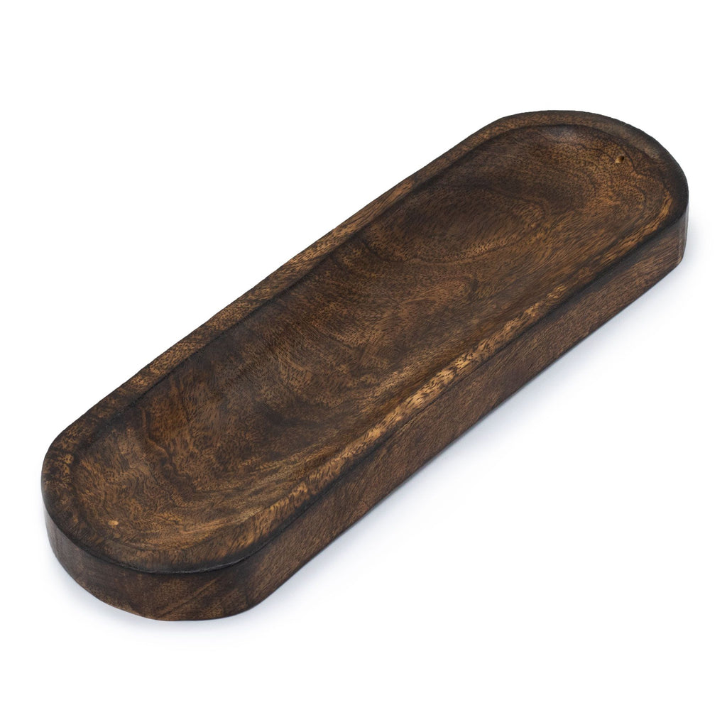 Large Incense Tray 30x10cm in Classic Mango Wood for Aromatherapy