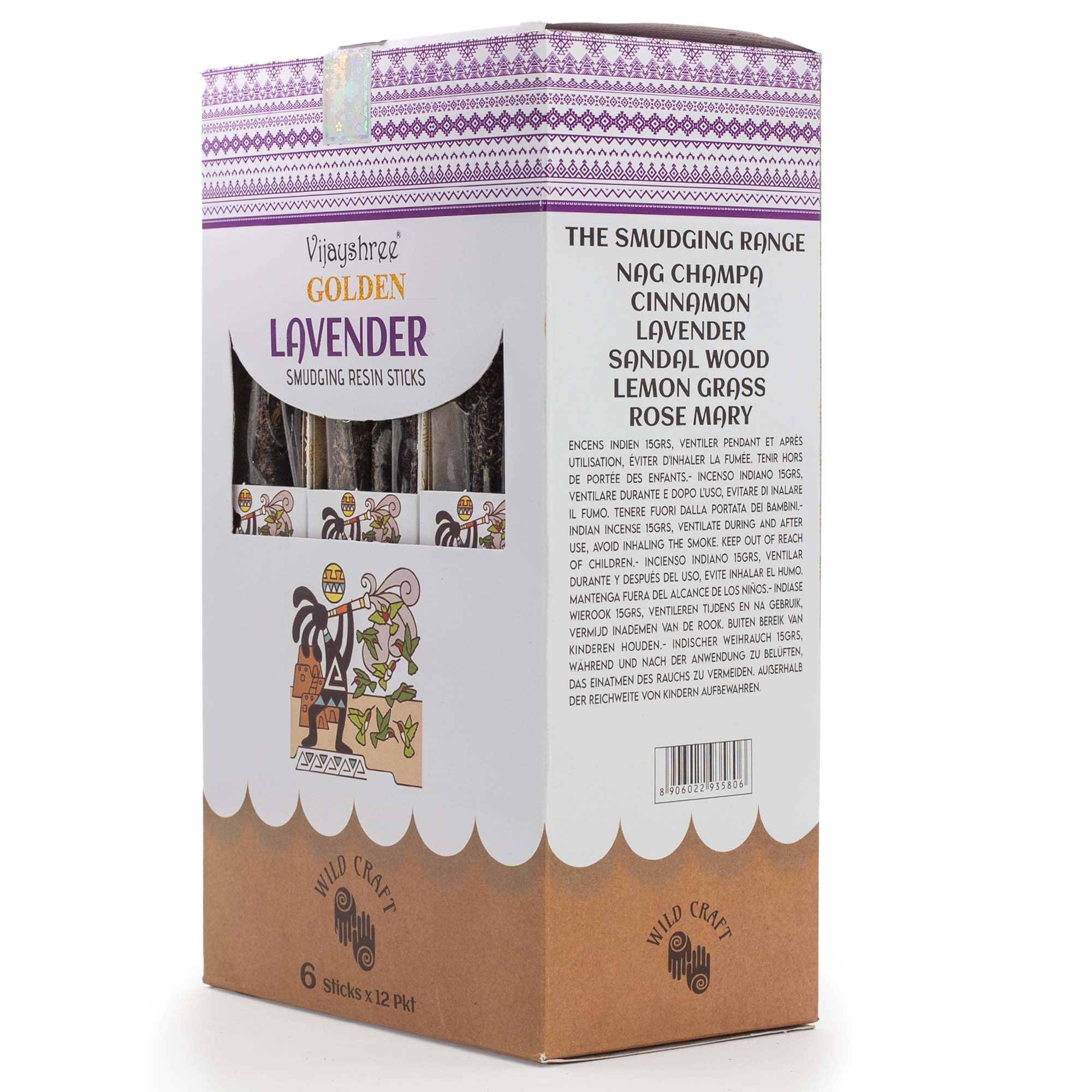 Golden Lavender Smudging Resin Sticks for Peaceful Atmosphere