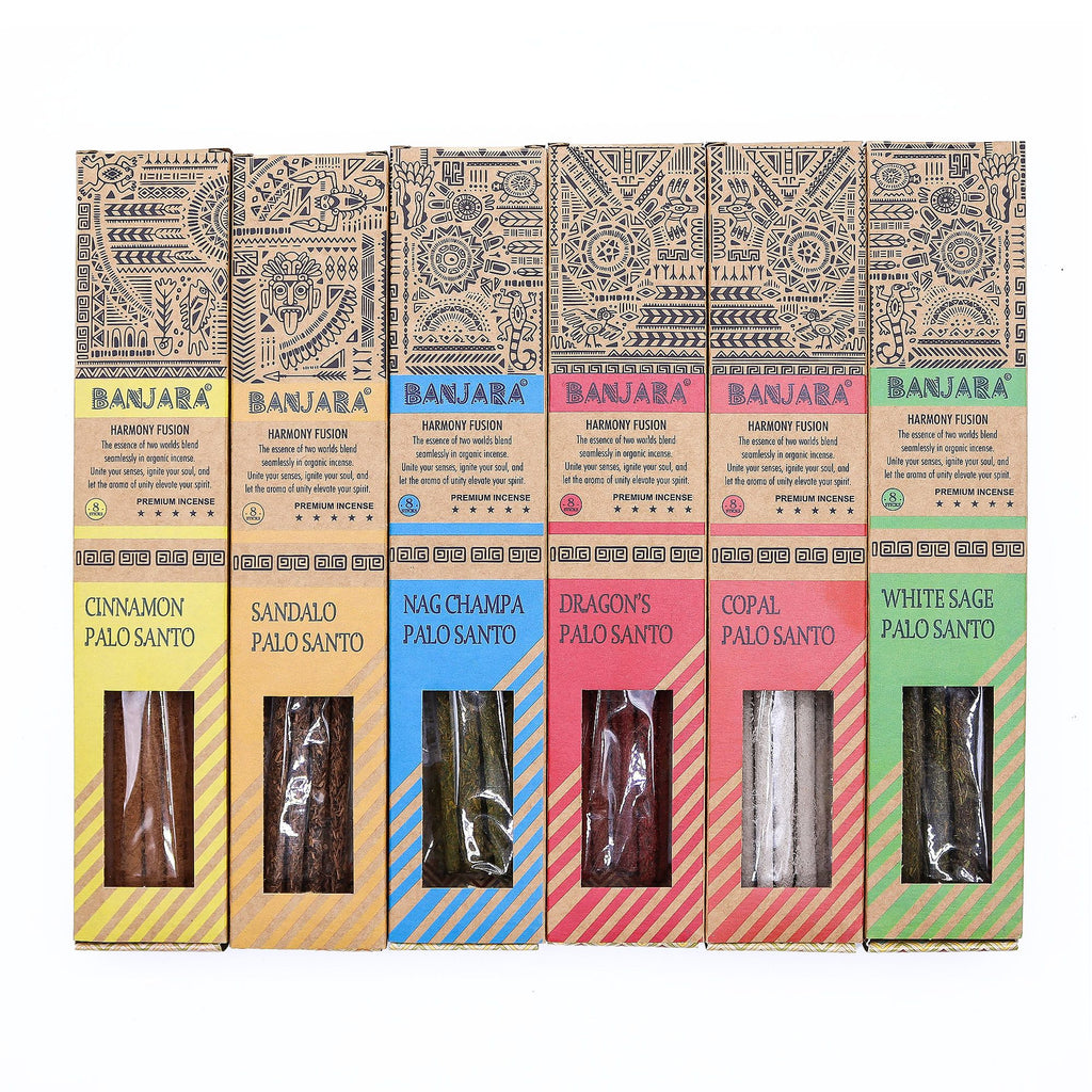 Banjara Palo Santo Smudge Sticks Set of 6 in Decorative Gift Box