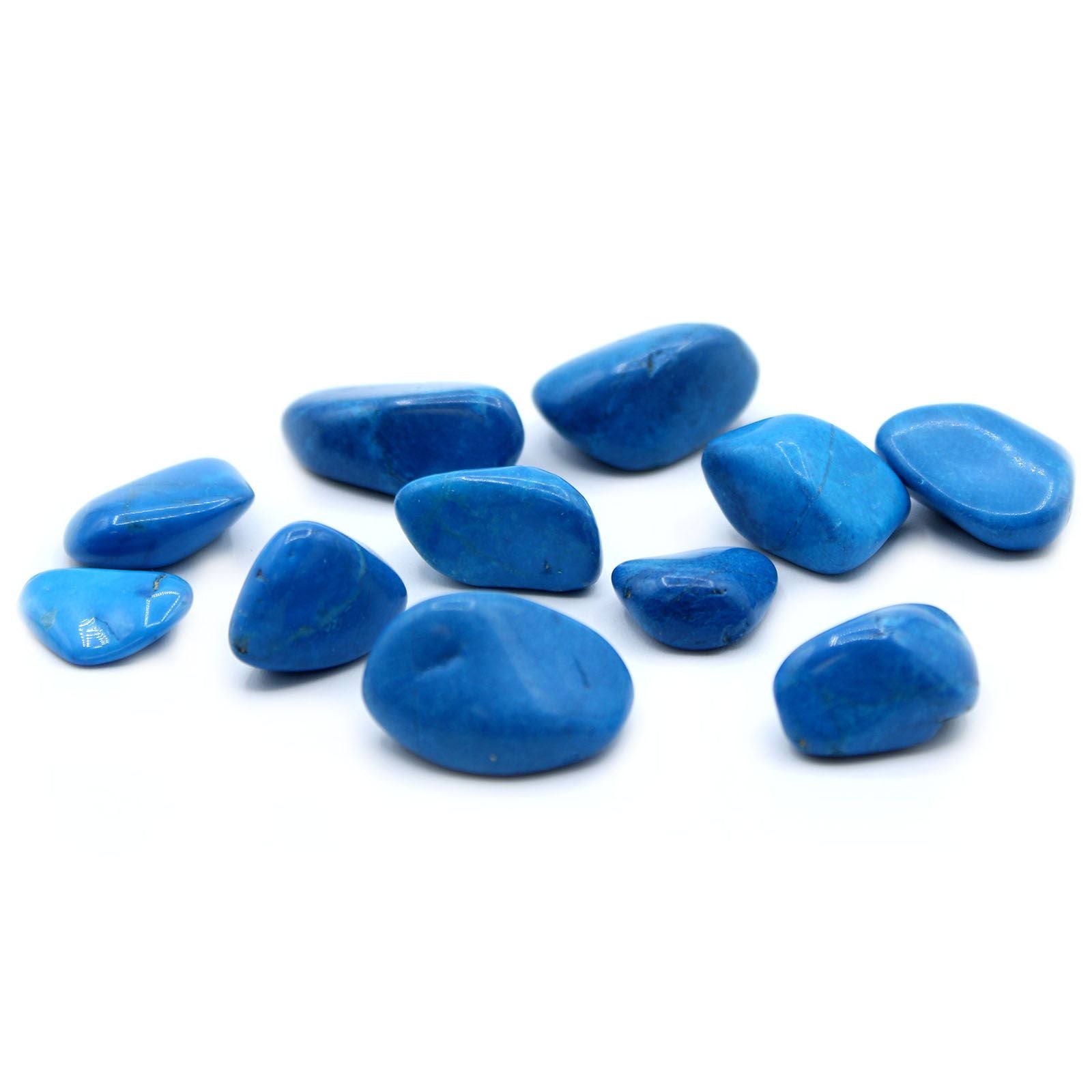 Medium Tumble Stone Blue Howlite for Decorative and Collectible Use