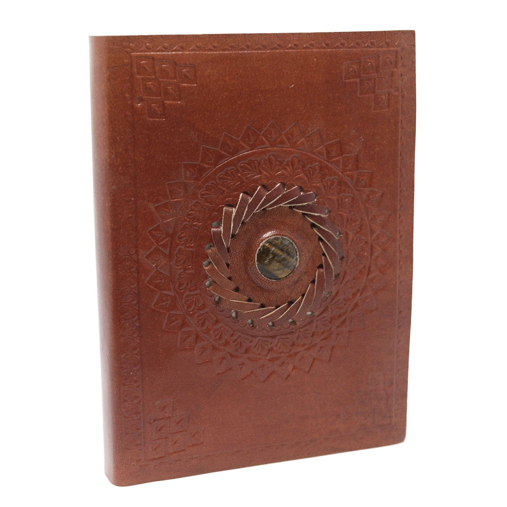 Leather Tigereye Notebook for Journaling and Sketching 7x5 Inches