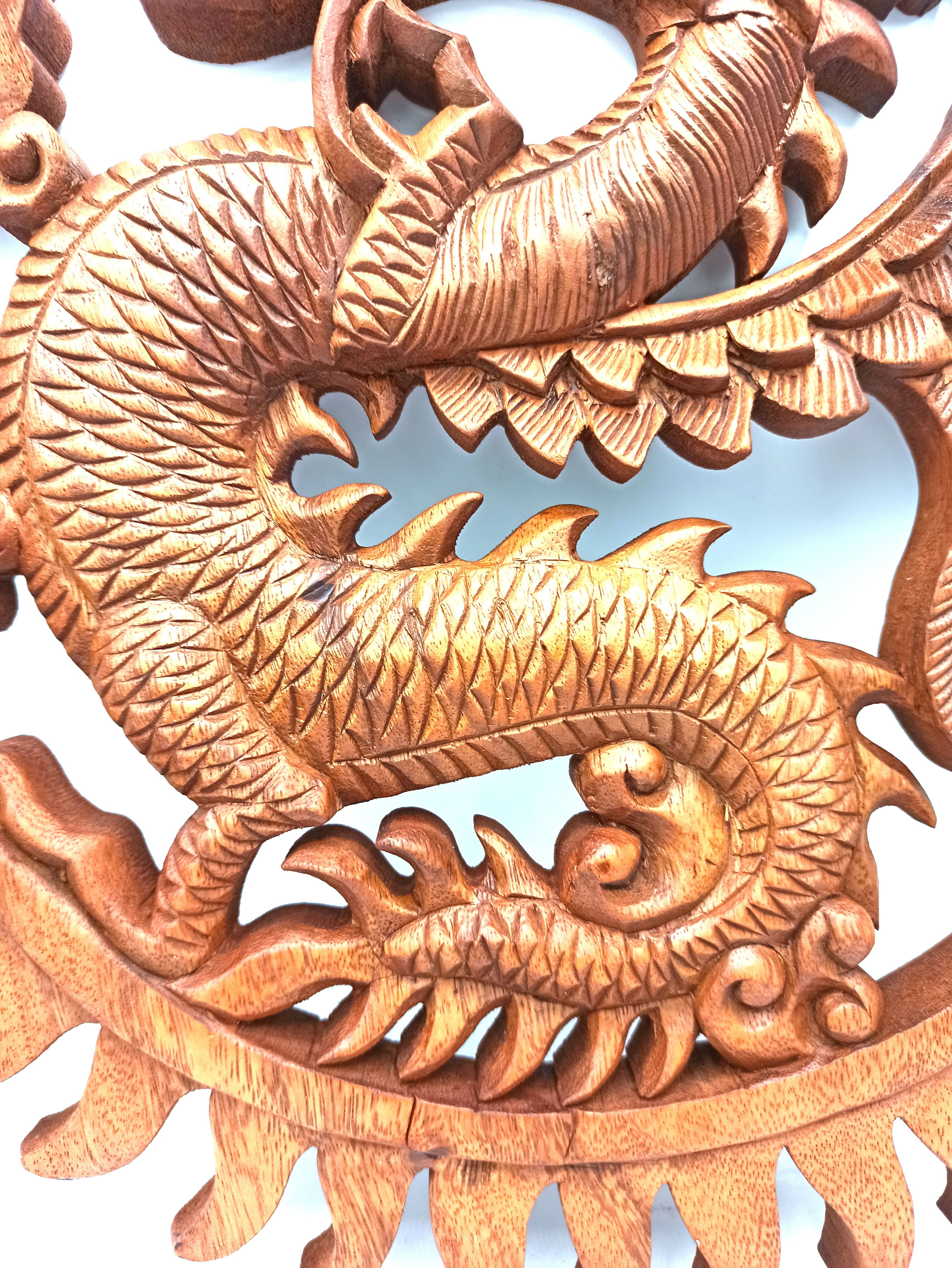 Dragon Panel 40cm Decorative Wooden Art for Unique Spaces