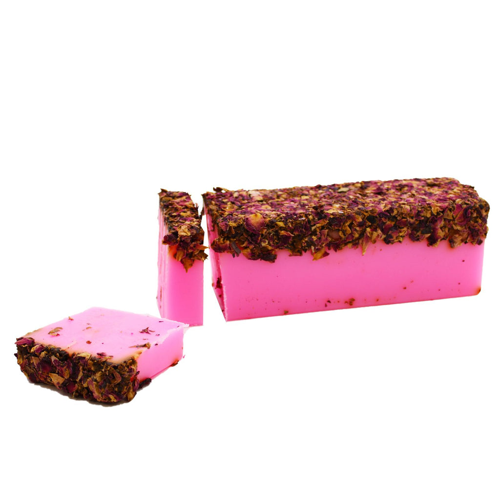 Rose & Rose Petals Soap Loaf with Decorative Petal Topping