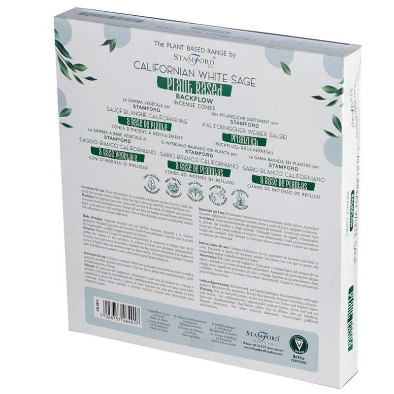 Californian White Sage Backflow Incense Cones for Home Fragrance