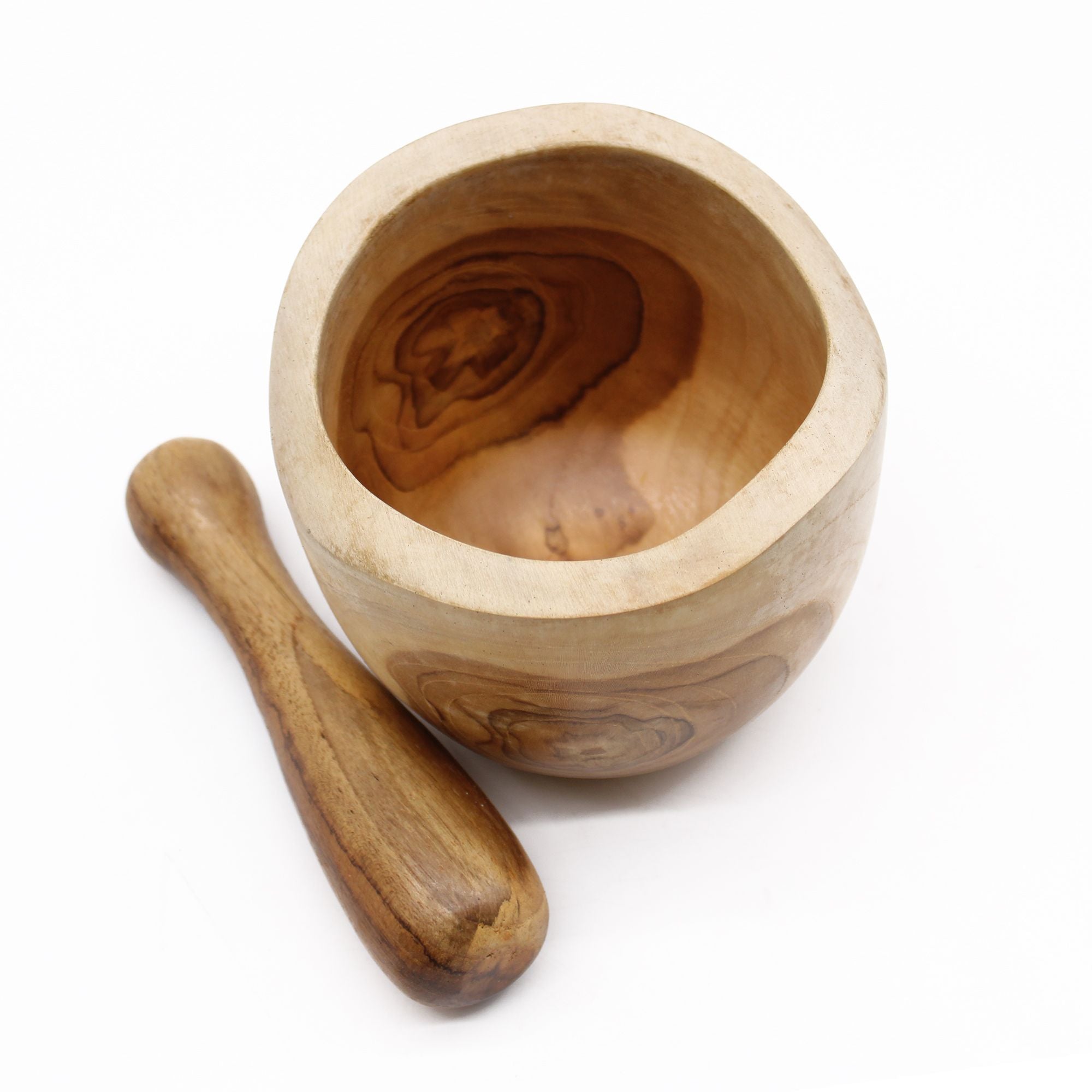 Ergo Teak Pestle and Mortar Large for Daily Cooking Needs