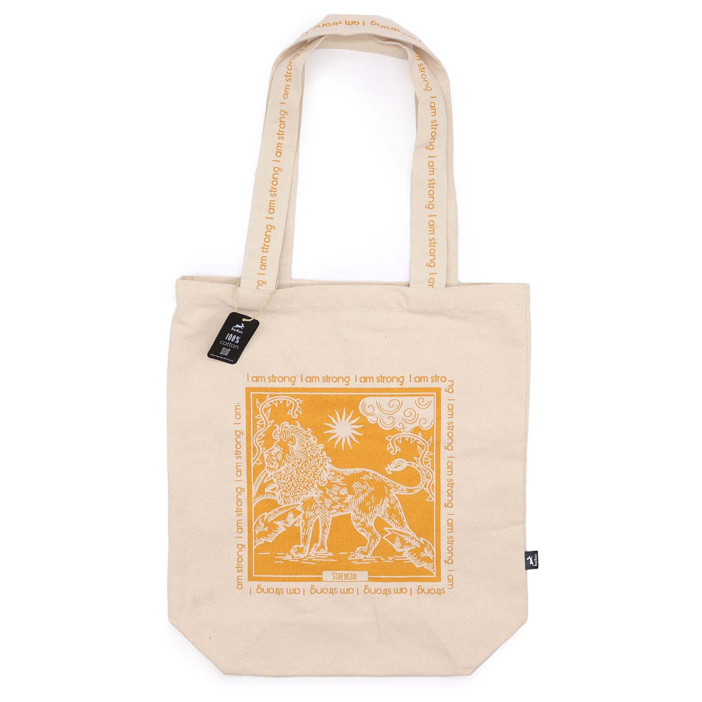Hop Hare Tote Bag I am Strong Empowerment and Stylish Design