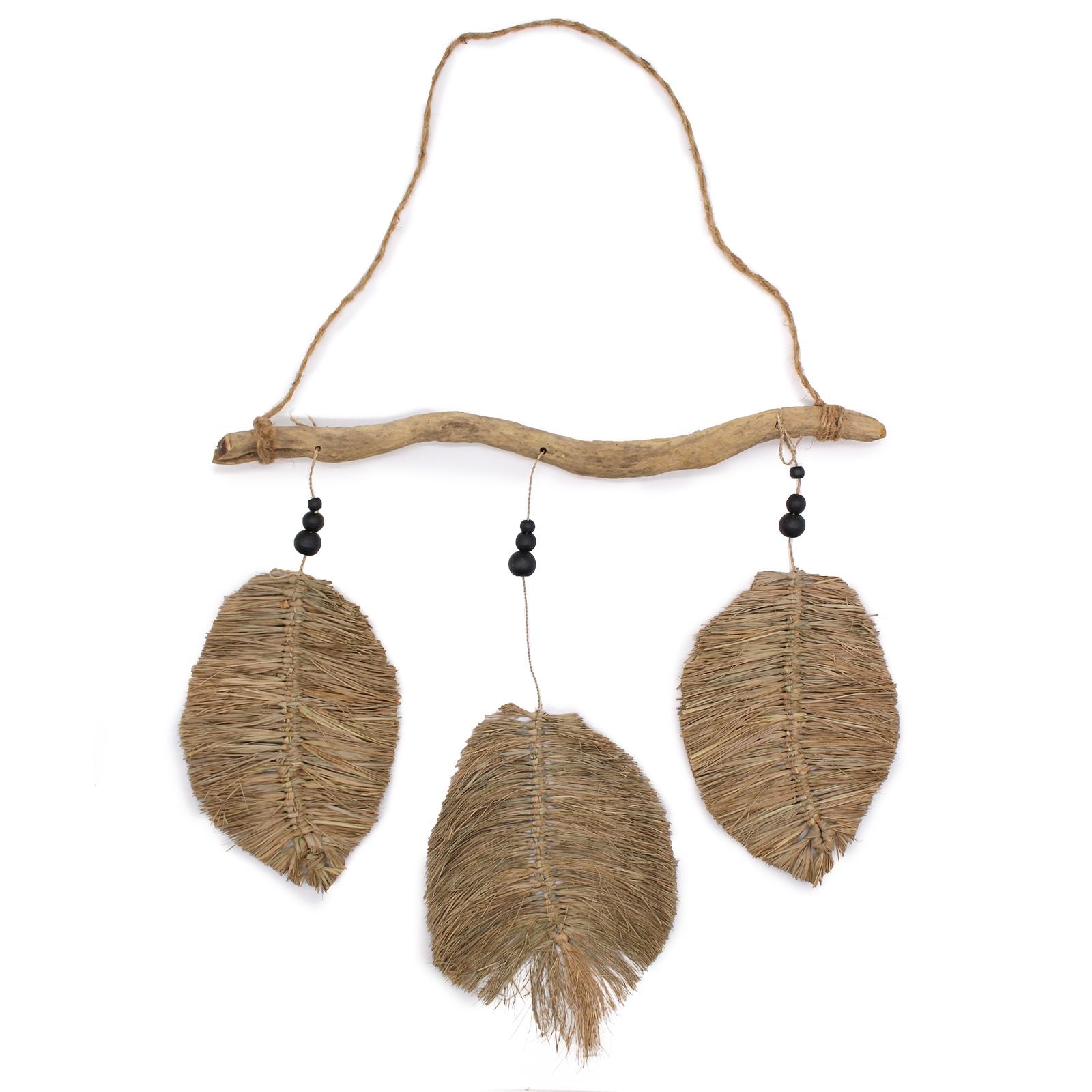 Three Piece Raffa Leaves Natural Wall Art for Home Decor