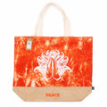All Natural Bag in Orange Stonewash with Namaste Hand Peace Design