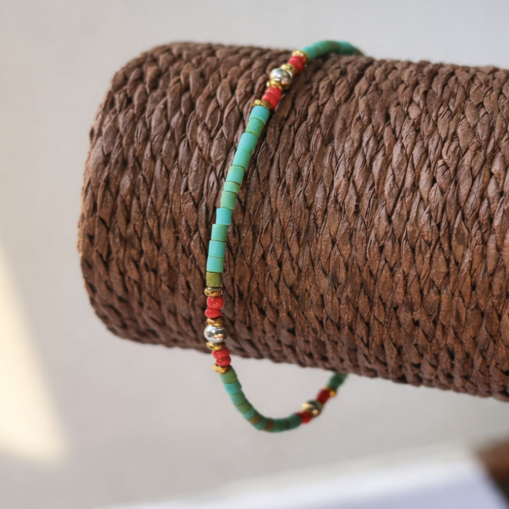 Nepalese Extra Fine Gem Bracelet with Vibrant Turquoise Beads