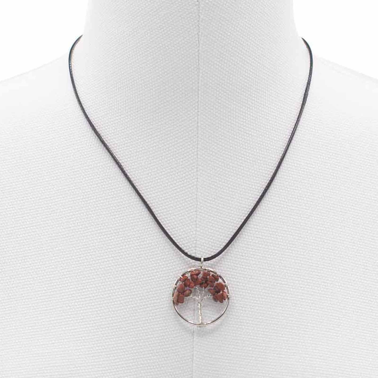 Tree of Life Pendant in Red Jasper for Elegant Jewellery Style