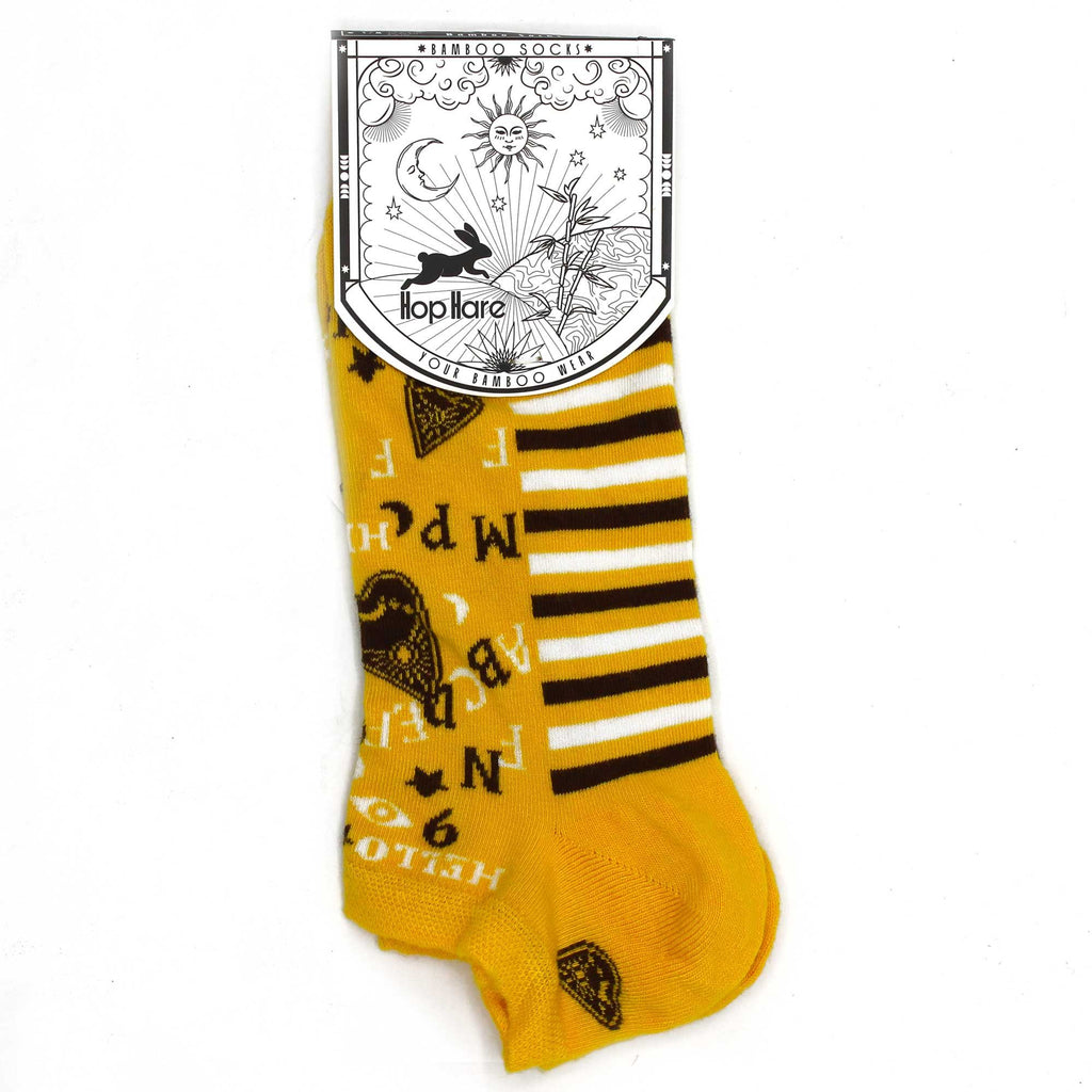 S/M Hop Hare Bamboo Low Cut Socks with Mystical Ouija Board Design